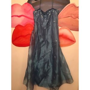 Grey Gown w/ Silver Beading